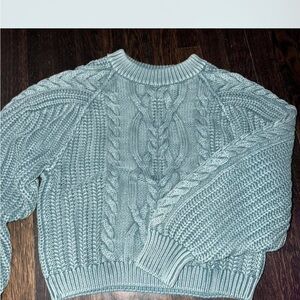 Free People Teal Knit Sweater